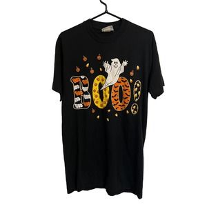 Vintage MBC One Size fits all Halloween T-shirt Black "BOO" Made in USA